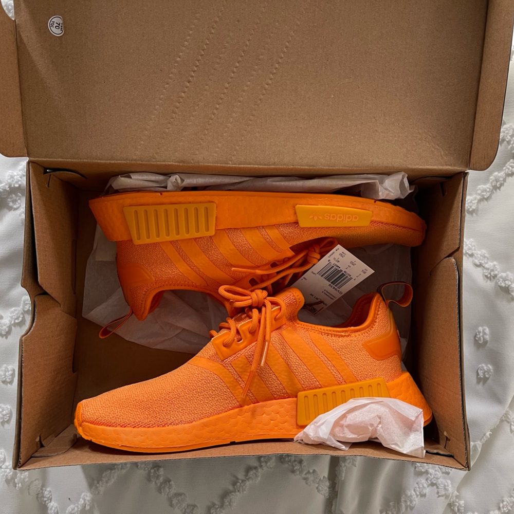Bright Orange Adidas NMD R1 Shoes-8.5 NWT